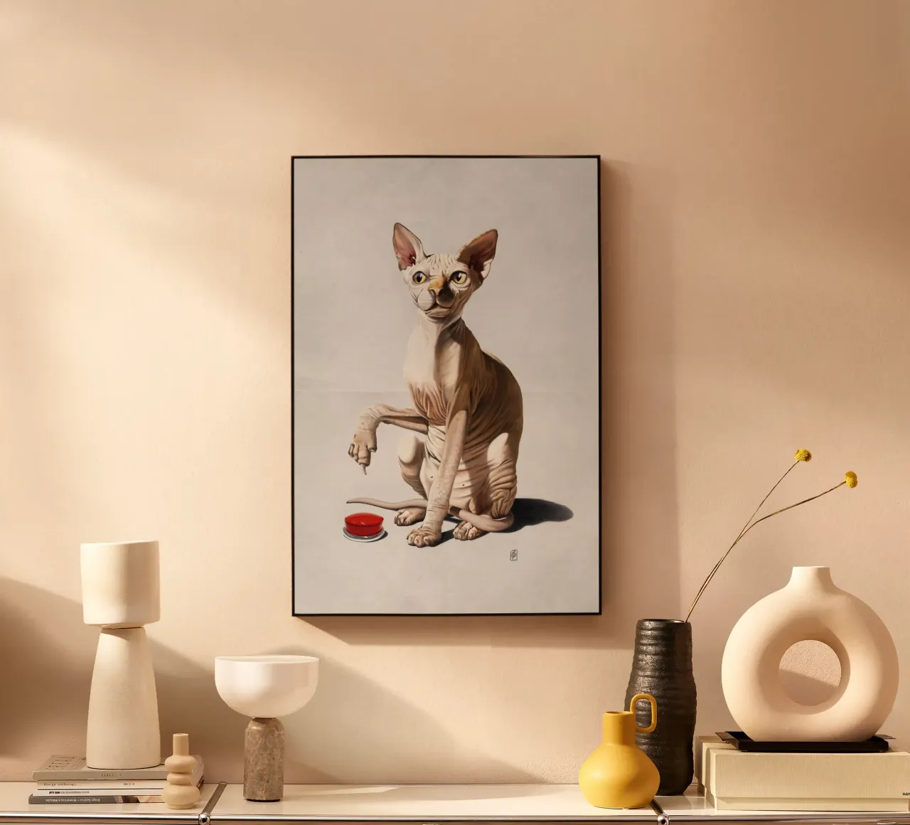 Cat-astrophe (Wordless) alluminio dibond da Rob Art | Illustration