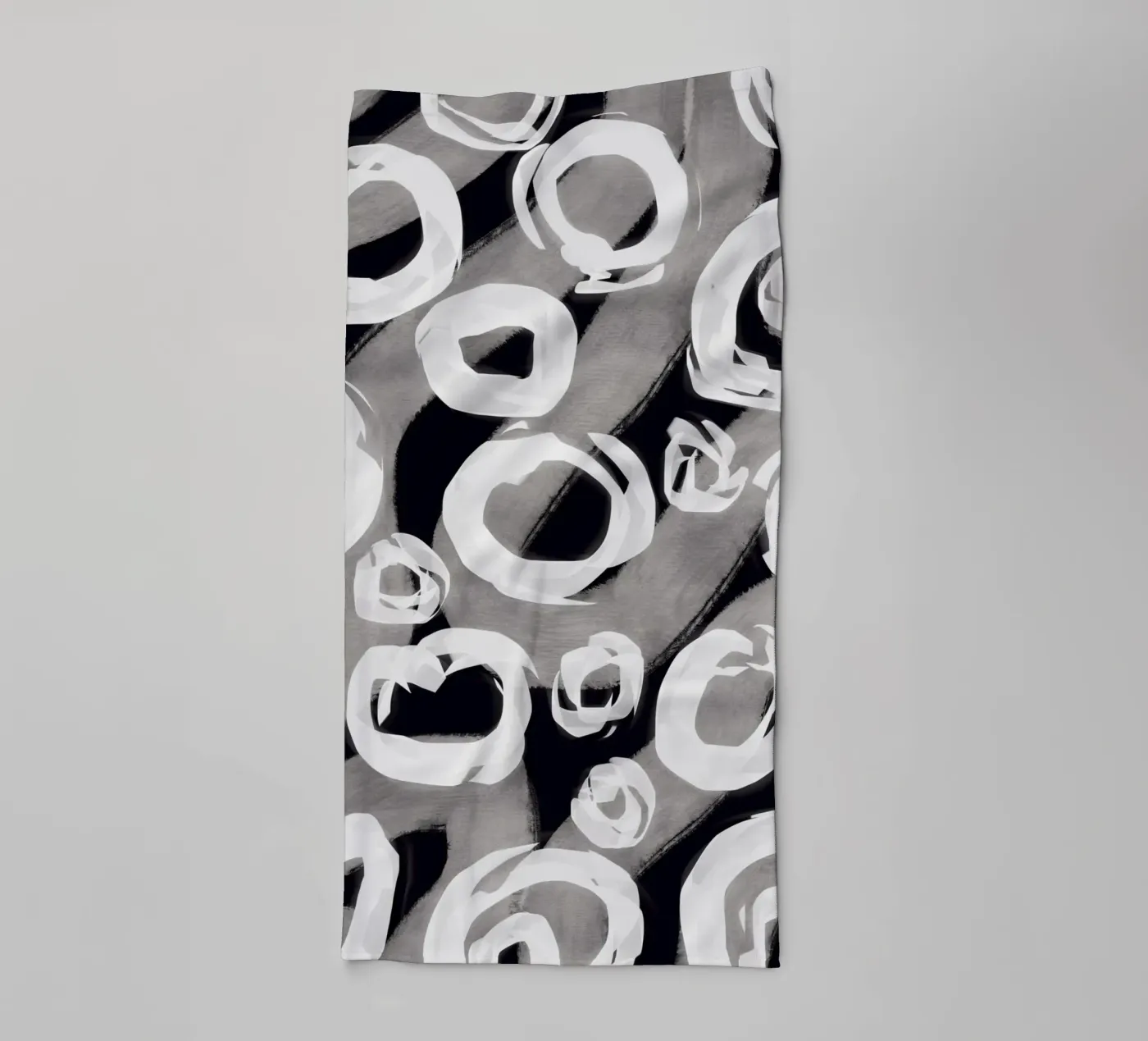 Black and white bubble pattern towel by Little Dean