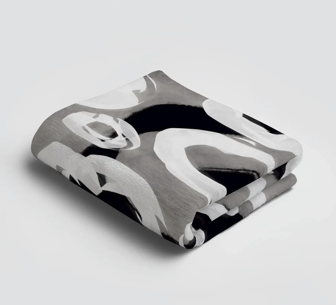 Black and white bubble pattern towel by Little Dean