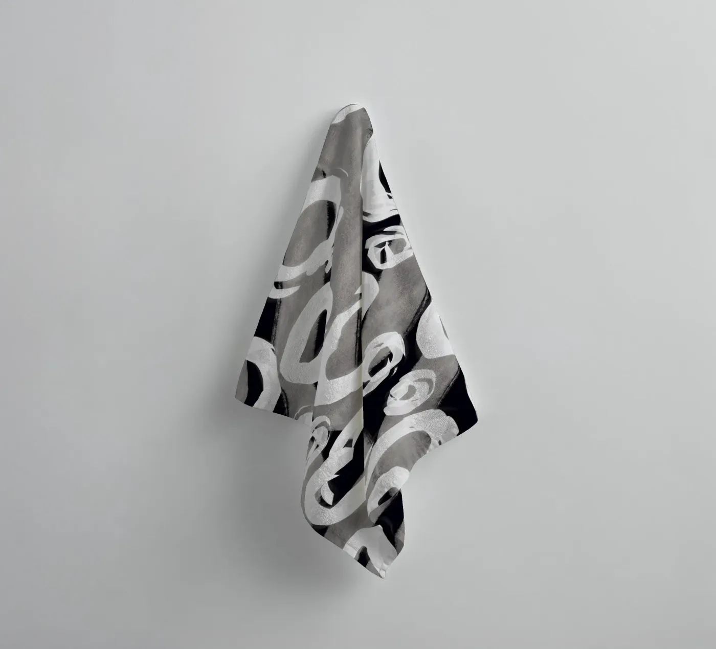 Black and white bubble pattern towel by Little Dean