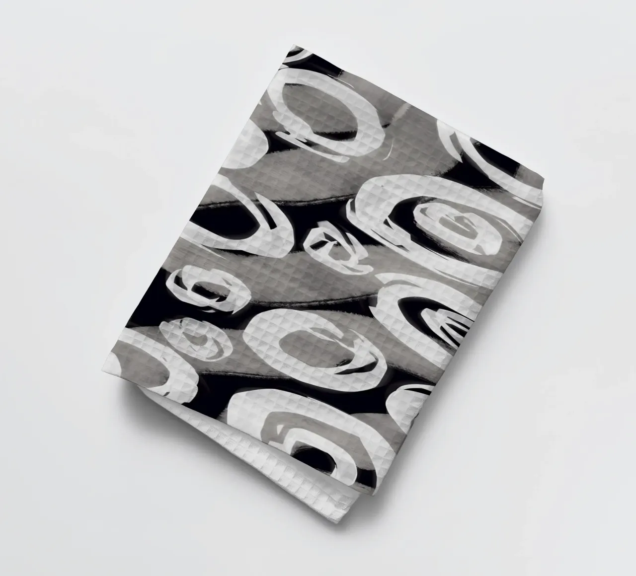 Motif de bulles en noir et blanc torchon de Little Dean