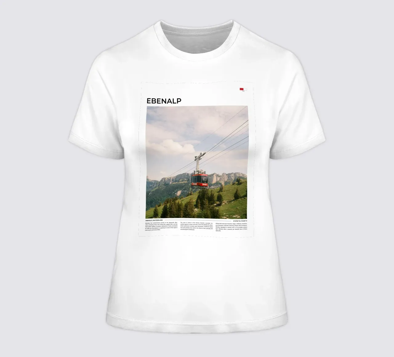 Ebenalp: Typography women's fitted t-shirt by FujiType