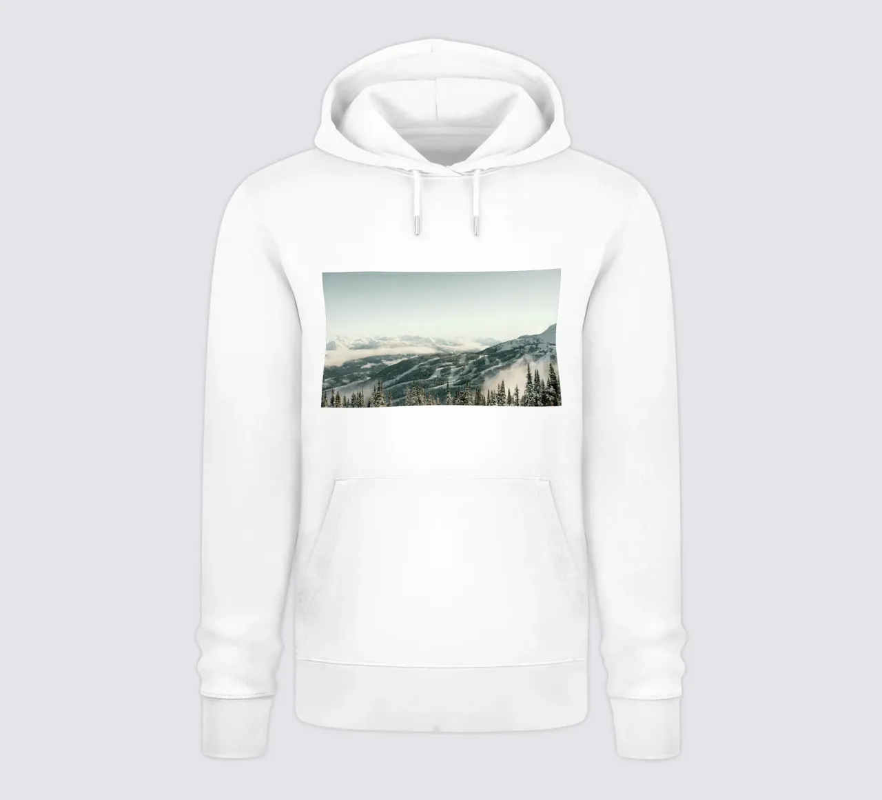 montagne pini felpa con cappuccio da Earthly Visions
