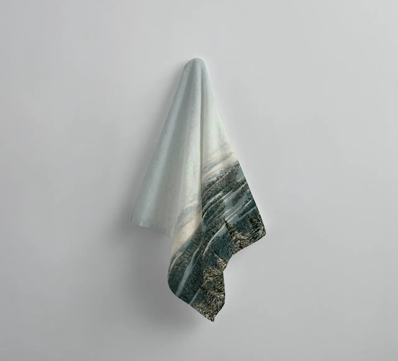 mountains pine trees towel by Earthly Visions