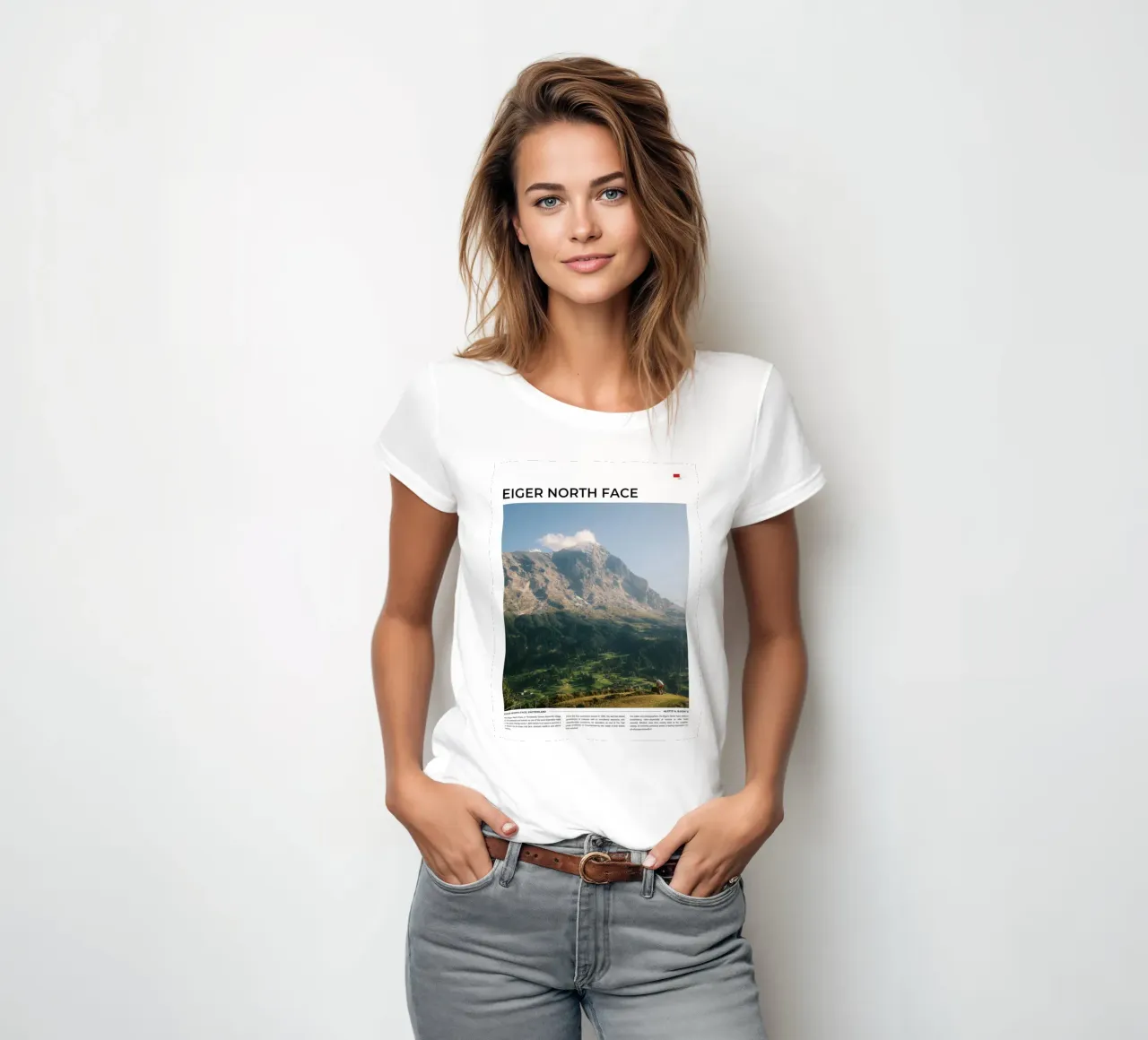 Eiger North Face: Typography t-shirt ajusté pour femmes de FujiType