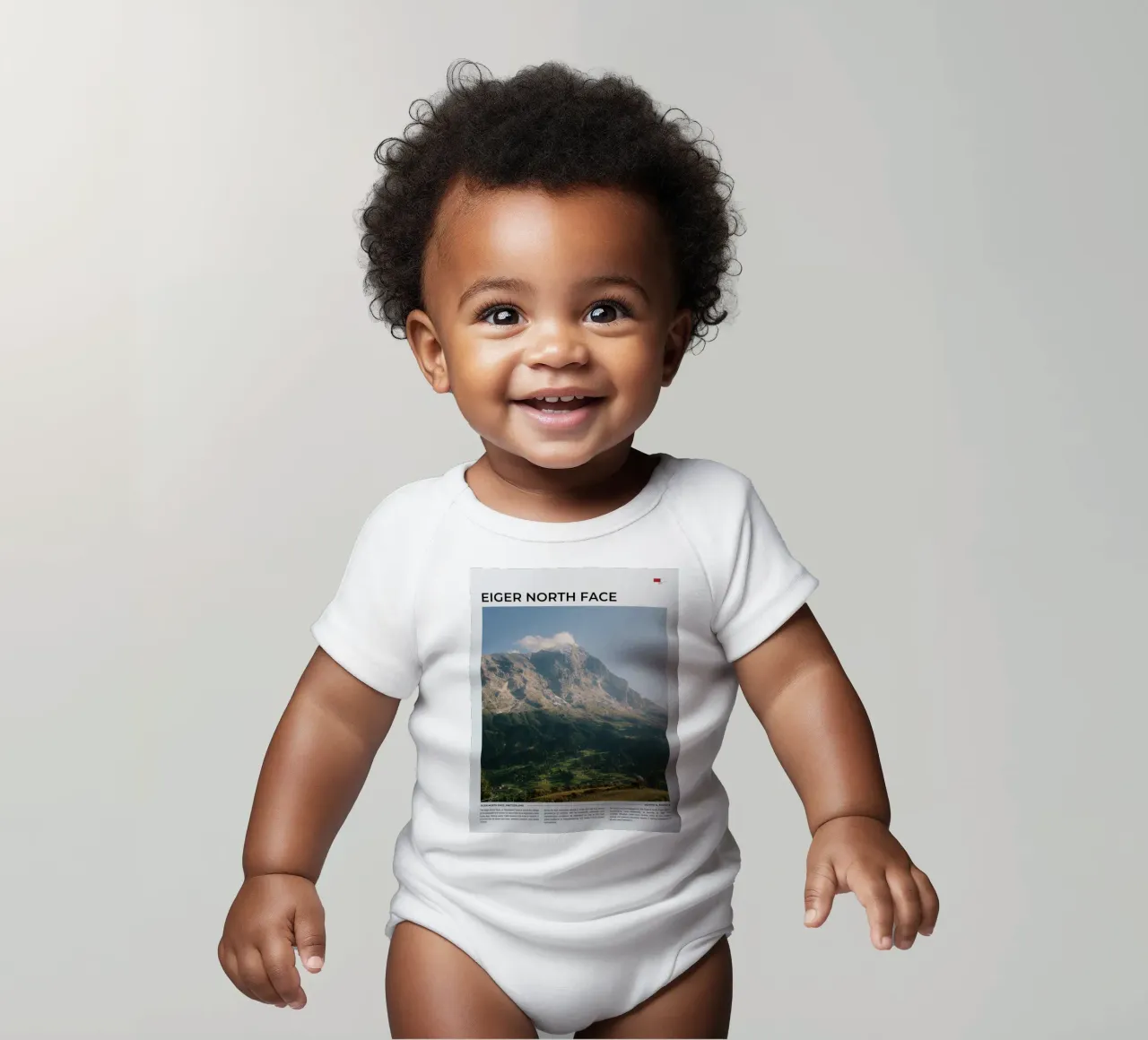 Eiger North Face: Typography body neonato maniche corte da FujiType