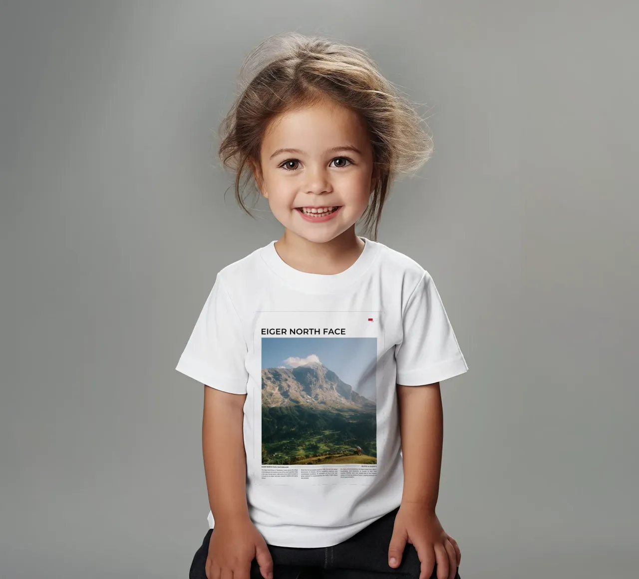Eiger North Face: Typography kids t-shirt by FujiType
