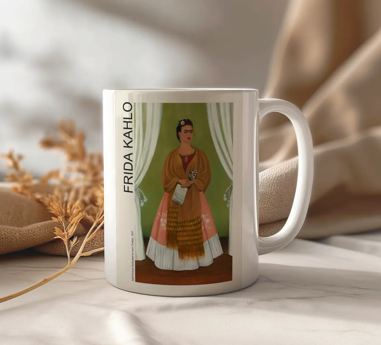 Self Portrait Dedicacted To Leon Trotsky Keramik Tasse von estellebardal