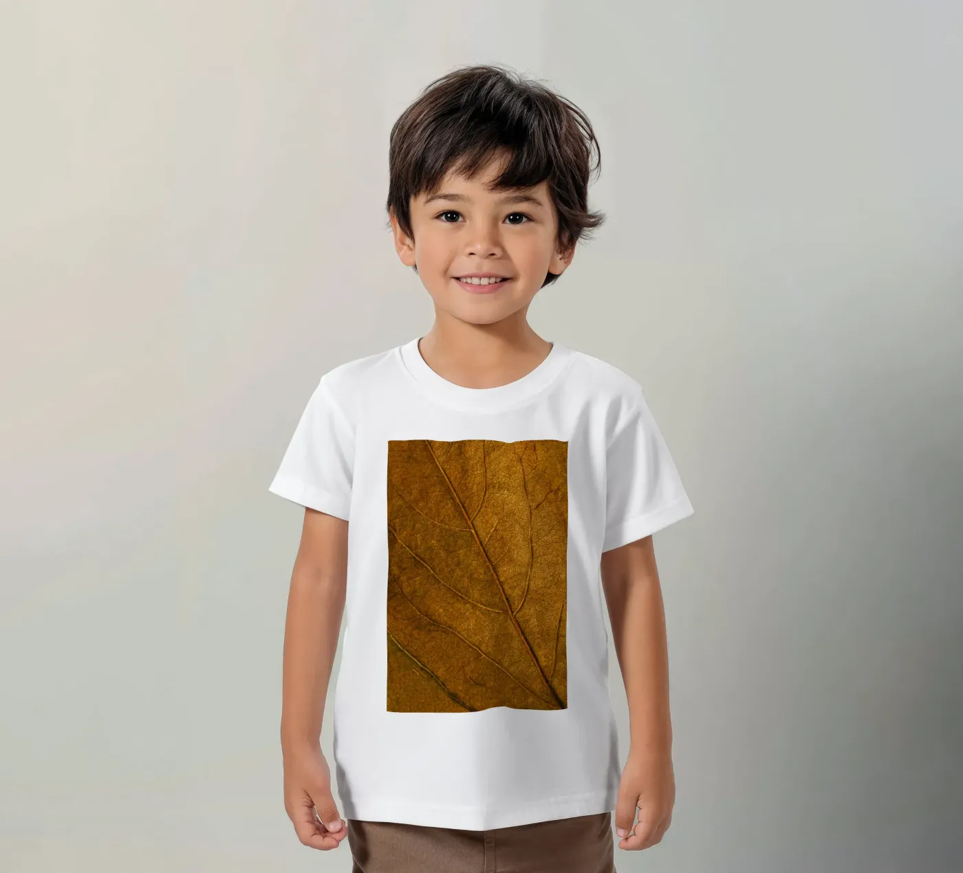 leaf texture t-shirt bambini da Earthly Visions