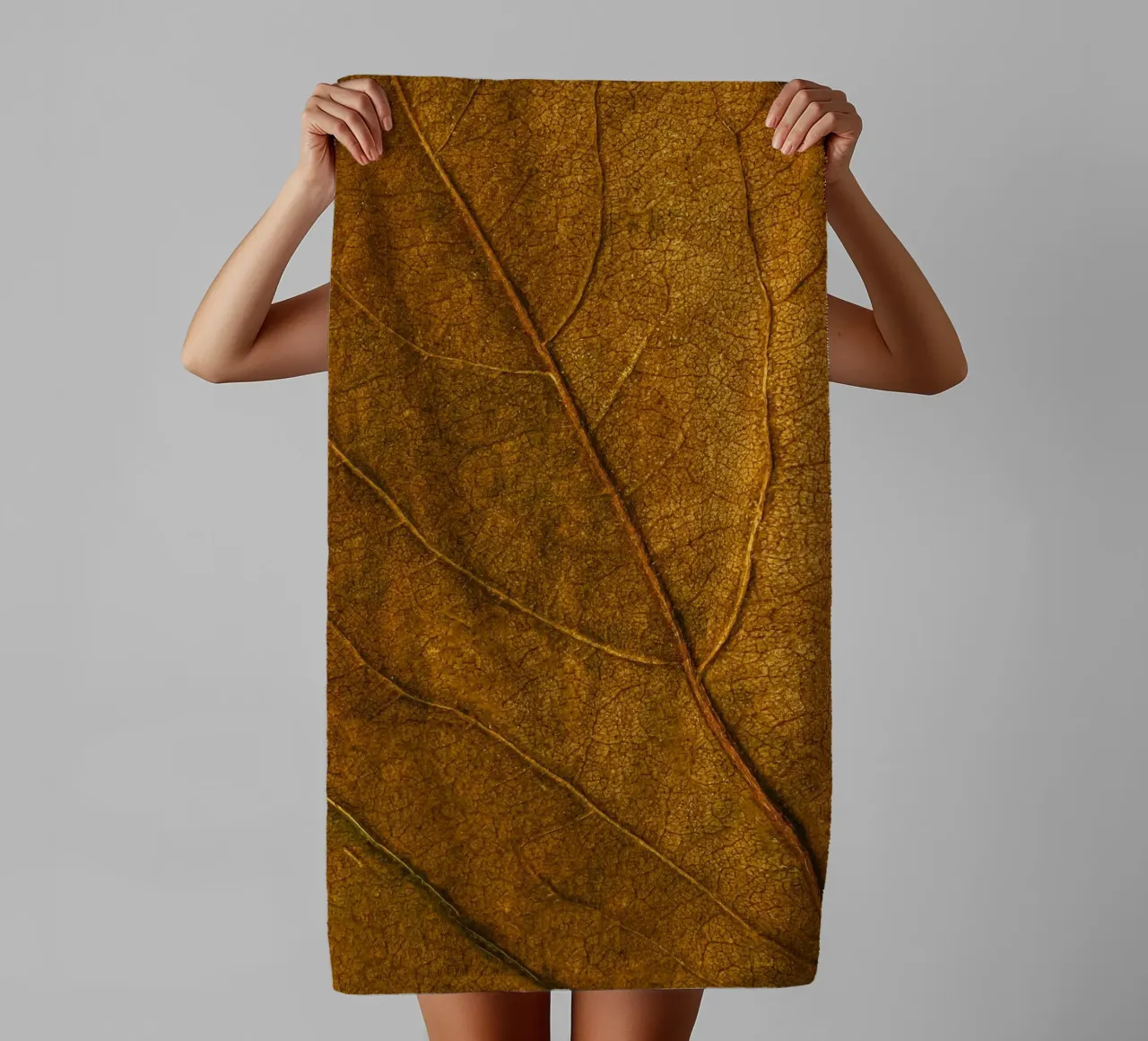 bladtextuur badhanddoek van Earthly Visions