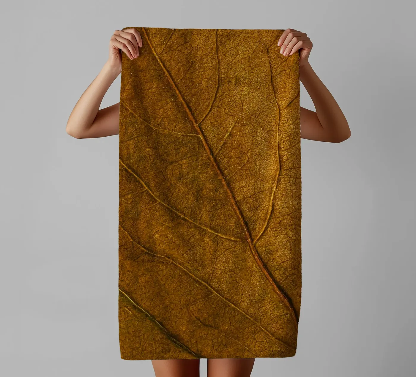 bladtextuur badhanddoek van Earthly Visions