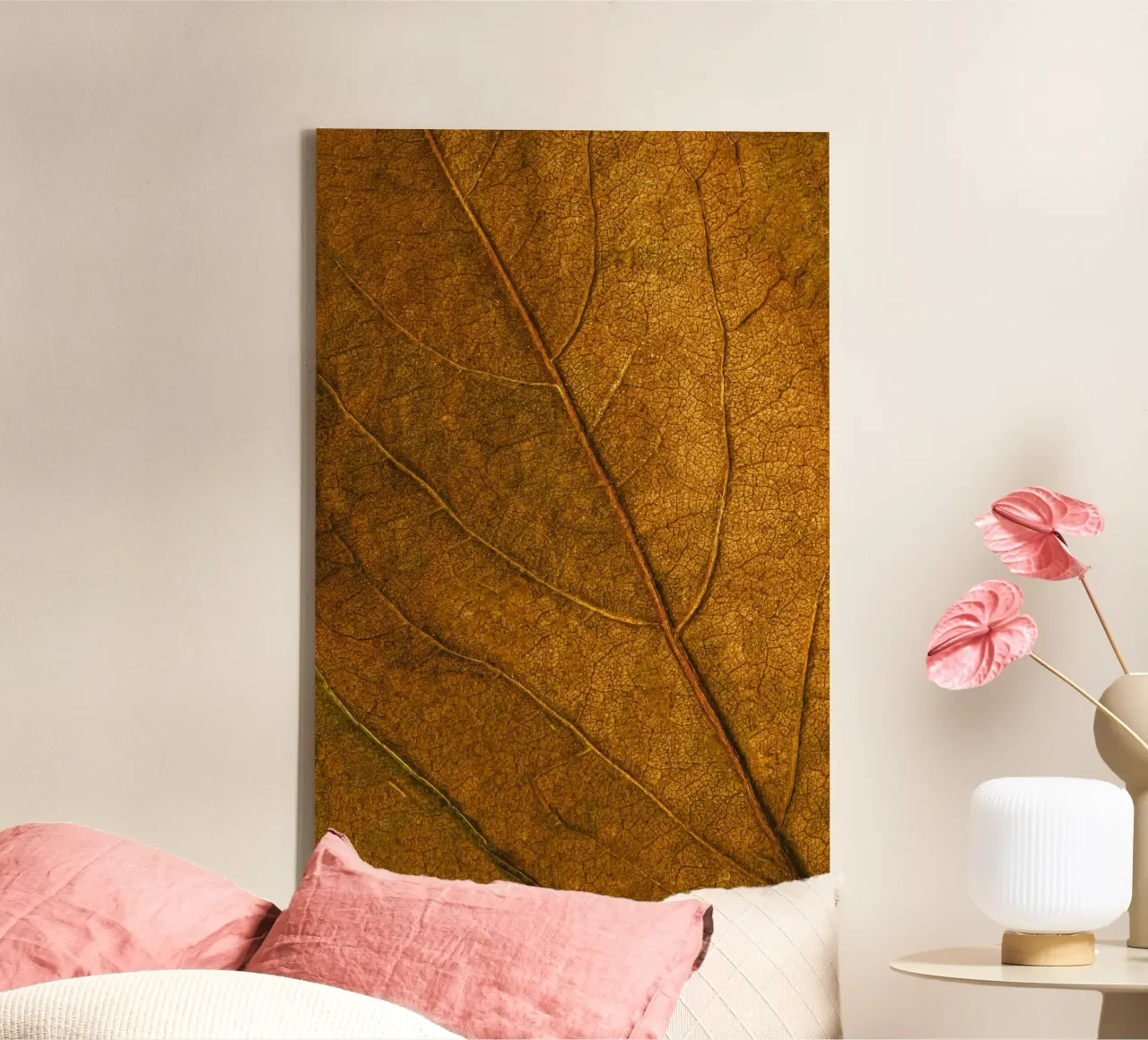 bladtextuur canvas met Baklijst van Earthly Visions