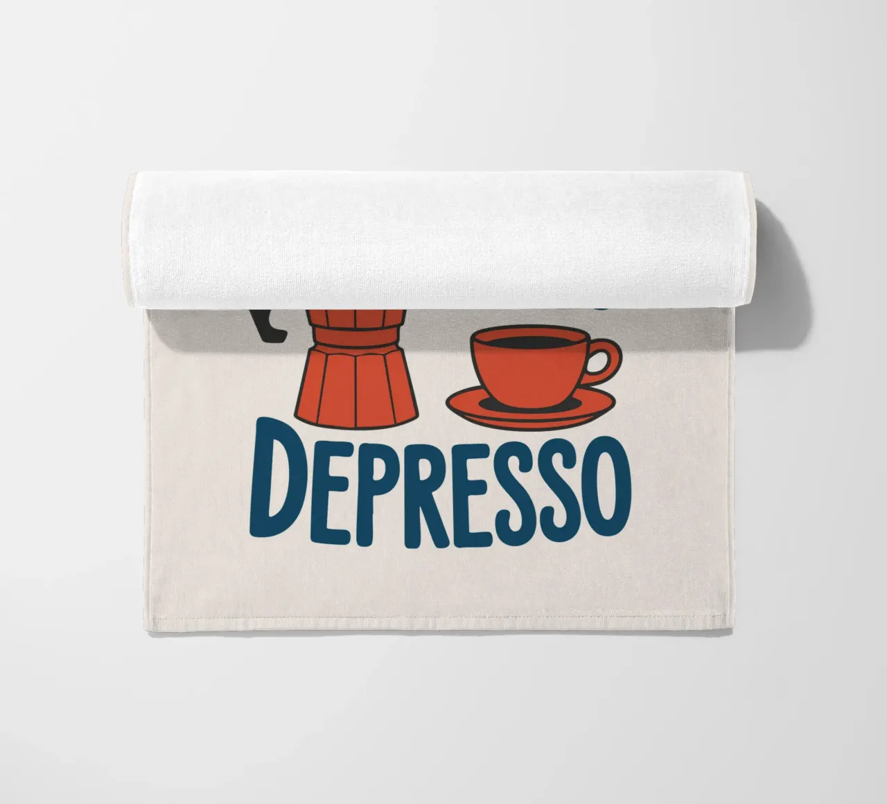 Funny Coffee Art More Espresso Less Depresso Tipo di stampa telo mare da THE MOTIVATED TYPE