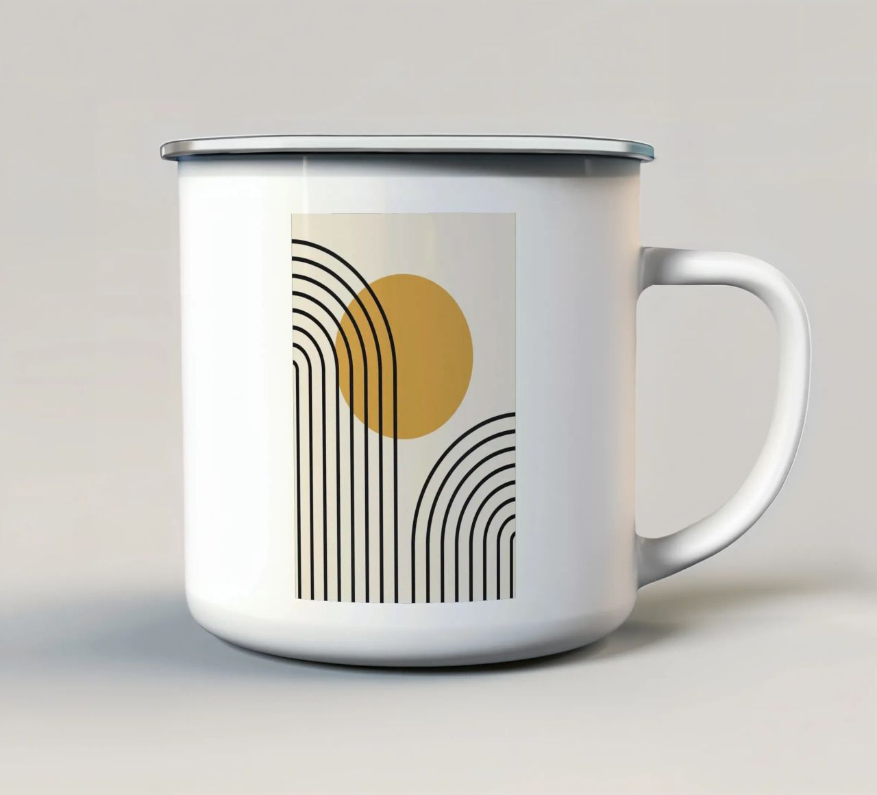 semicerchio linee curve tazza in smalto da Smith Basic