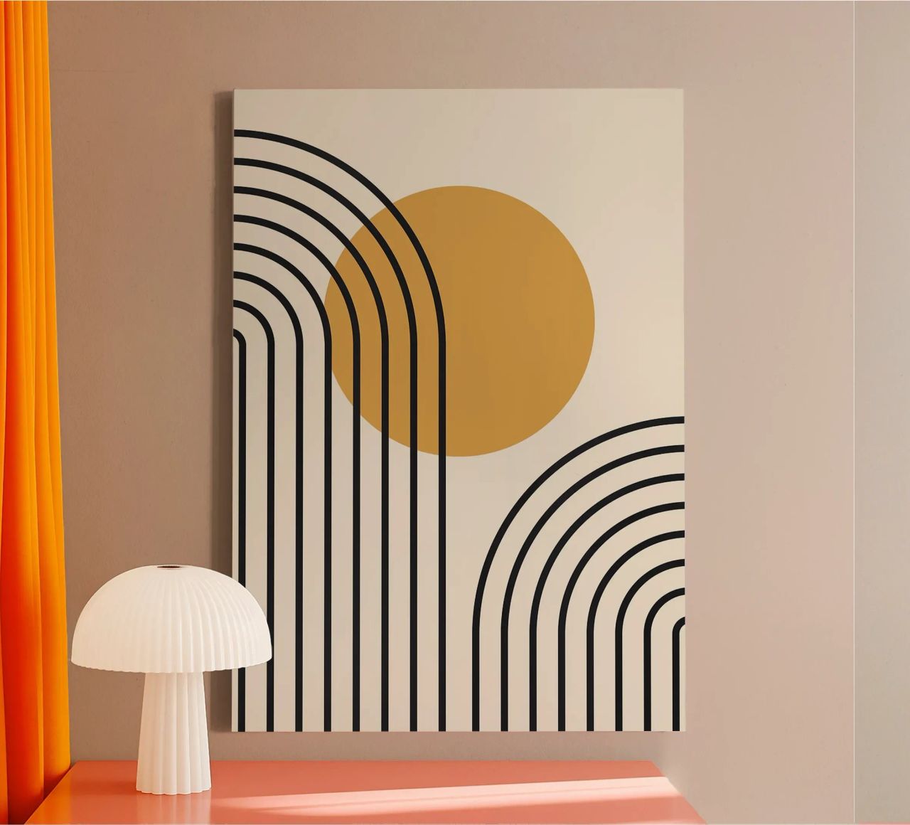 semicerchio linee curve tela da Smith Basic