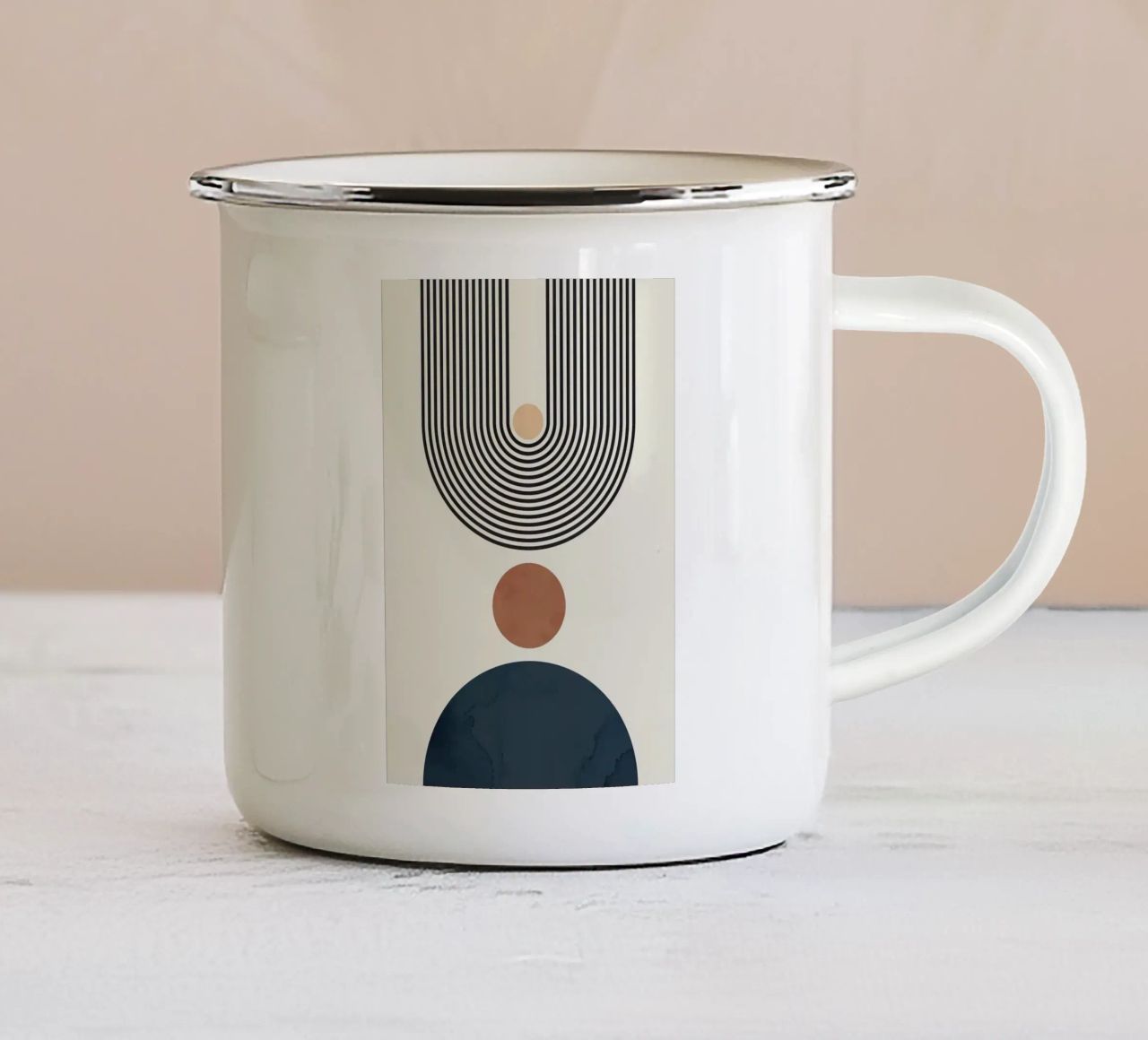 linee cerchi geometria tazza in smalto da Smith Basic