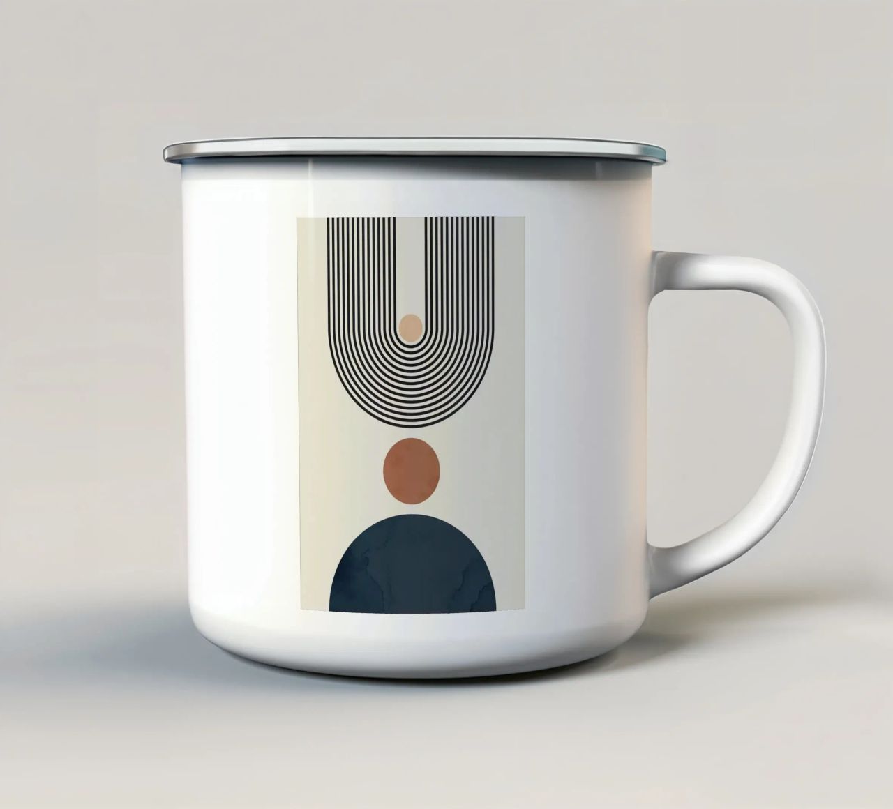 linee cerchi geometria tazza in smalto da Smith Basic