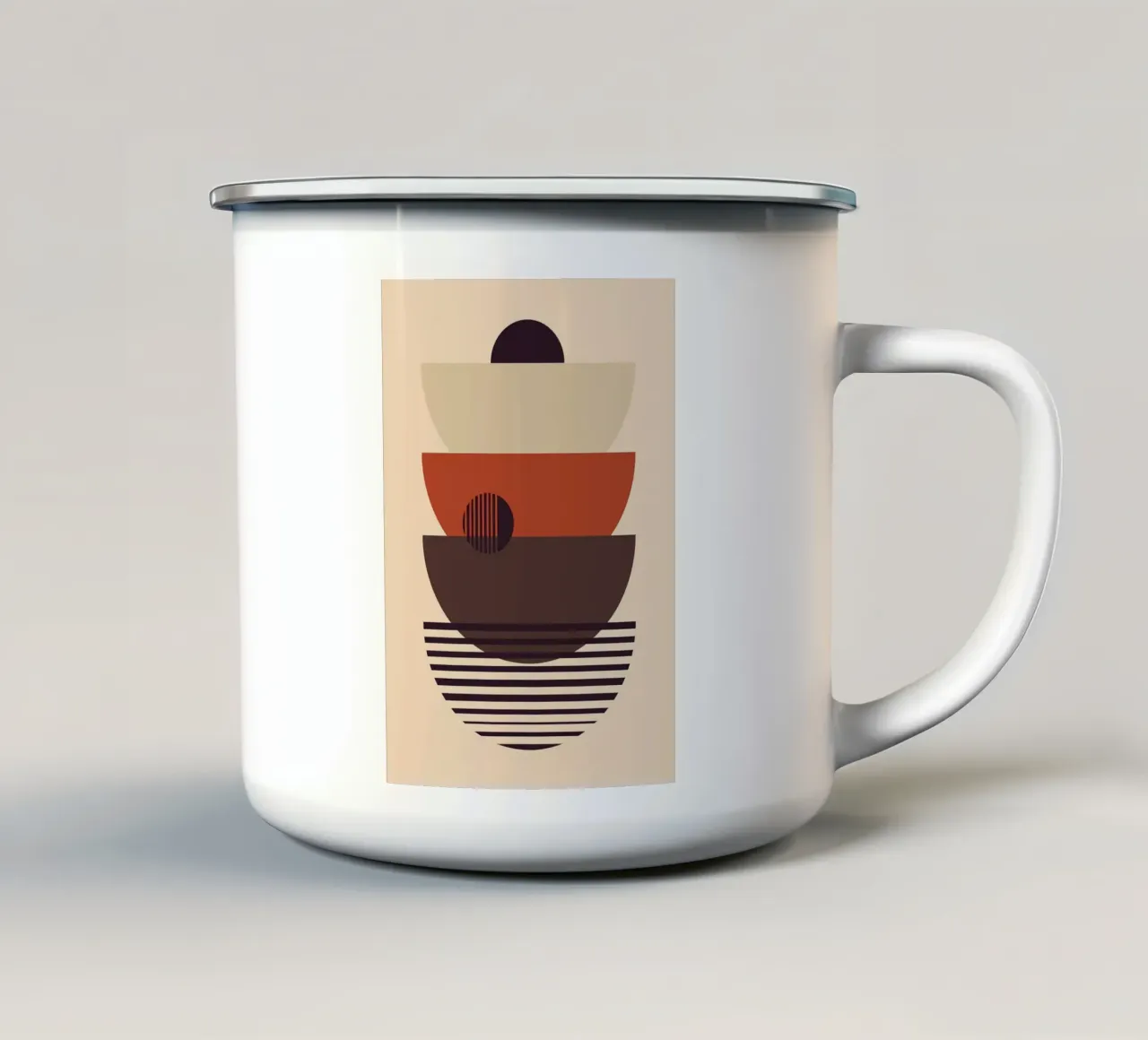 demi-cercles se chevauchant mug en émail de Smith Basic