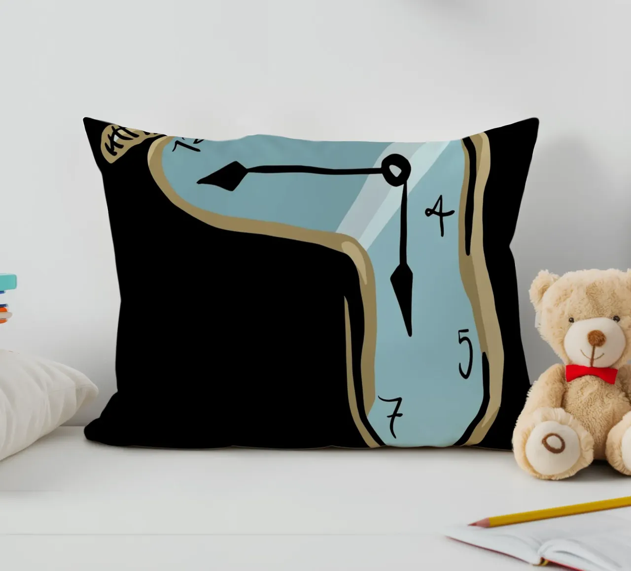 surrealist clock cuscino da vintageshop