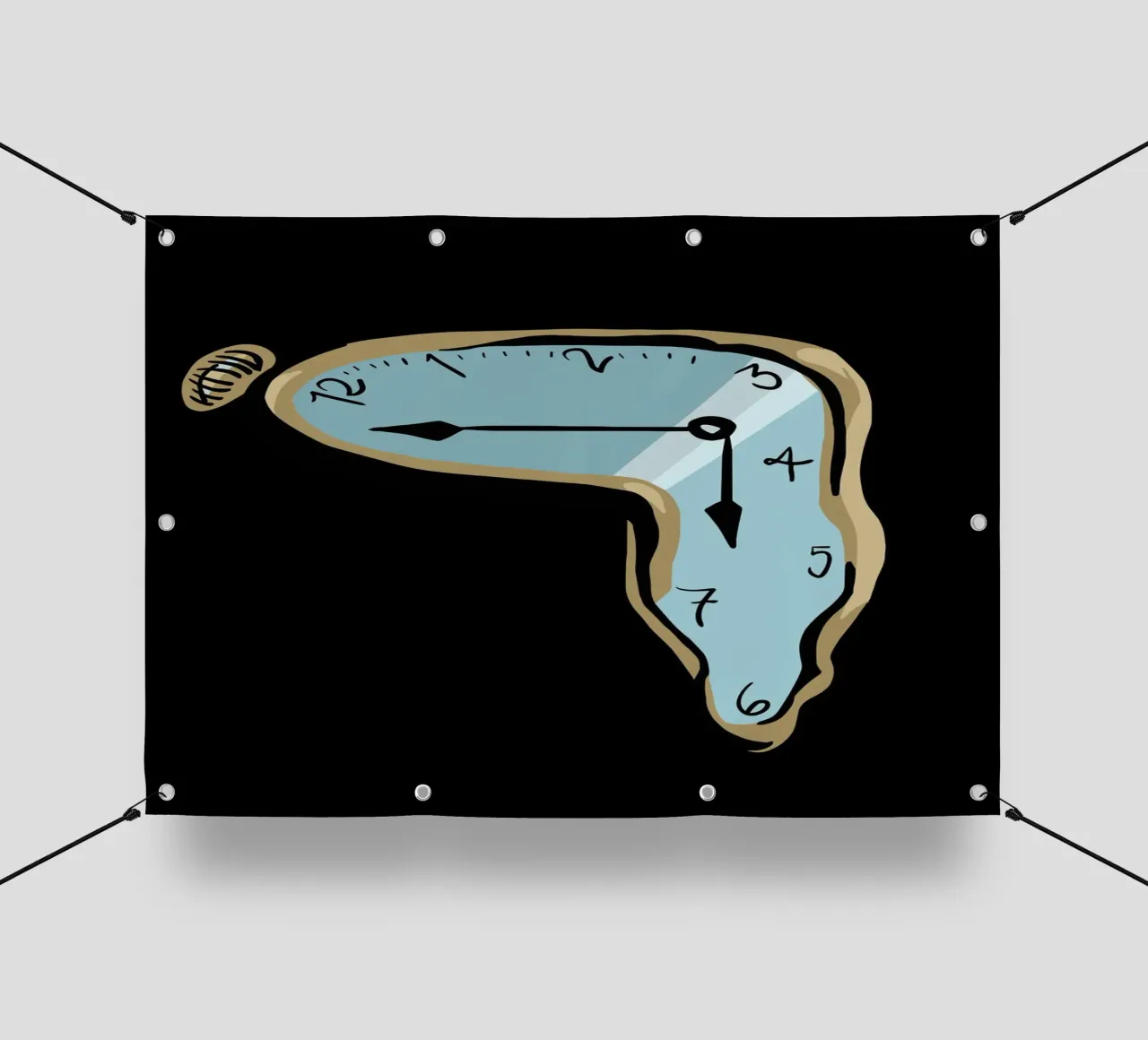 surrealist clock telo in pvc da vintageshop