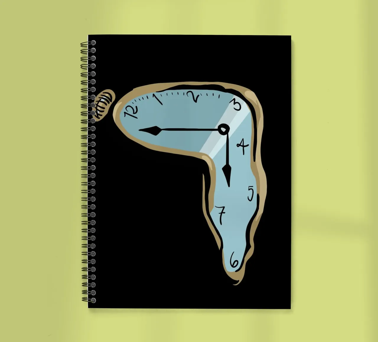 surrealist clock spiral notebook by vintageshop