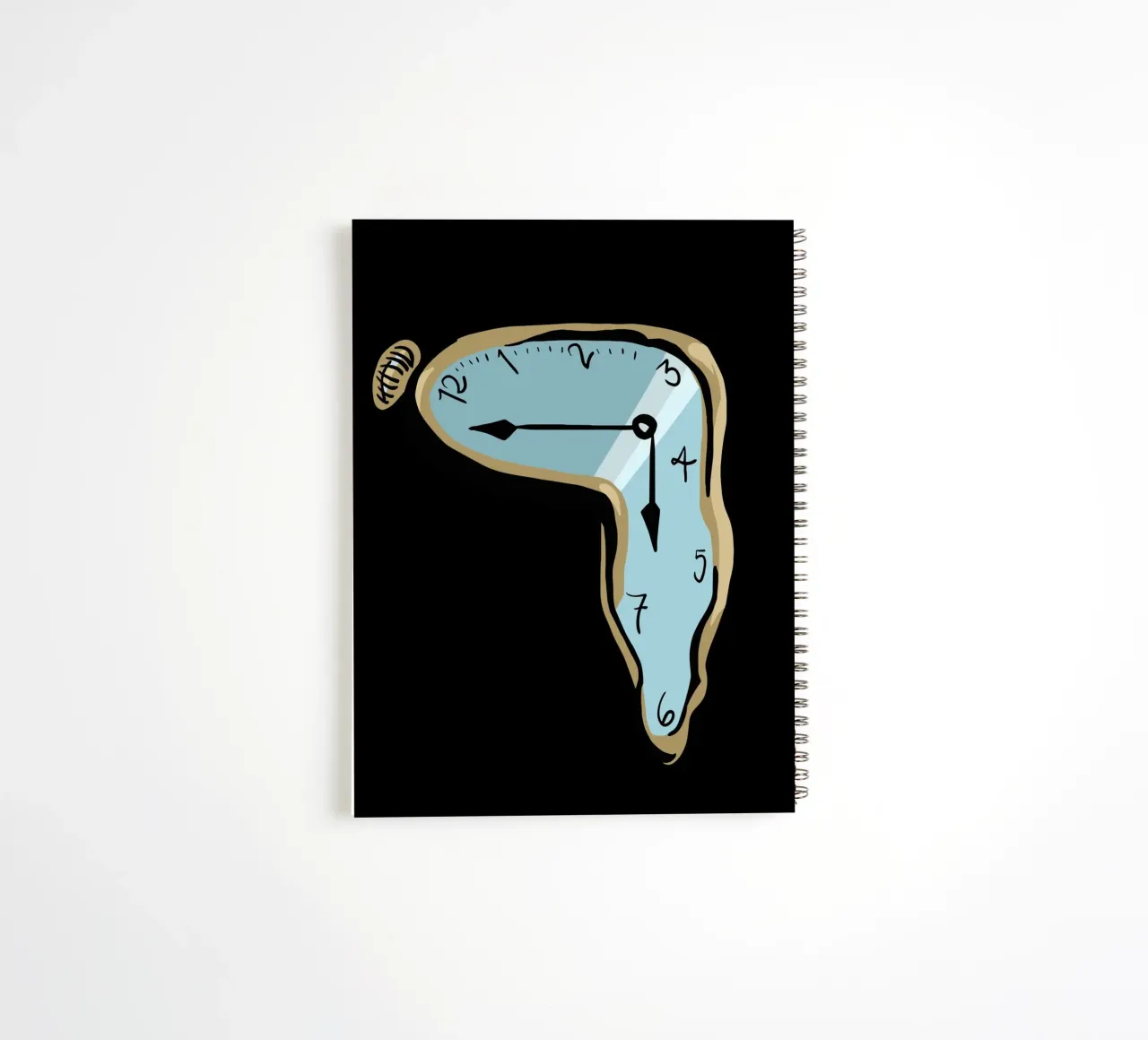 surrealist clock spiral notebook by vintageshop