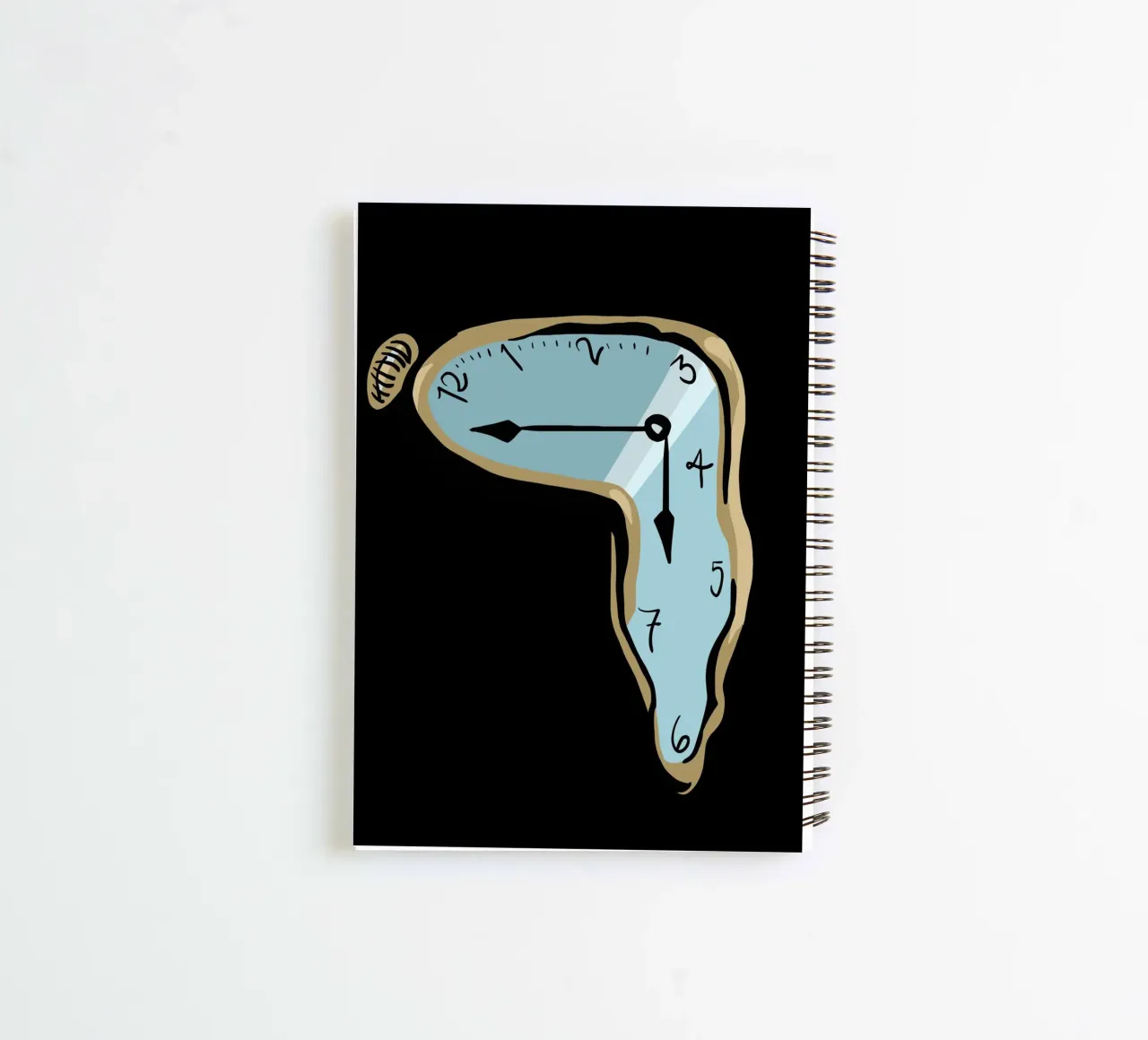 surrealist clock spiral notebook by vintageshop