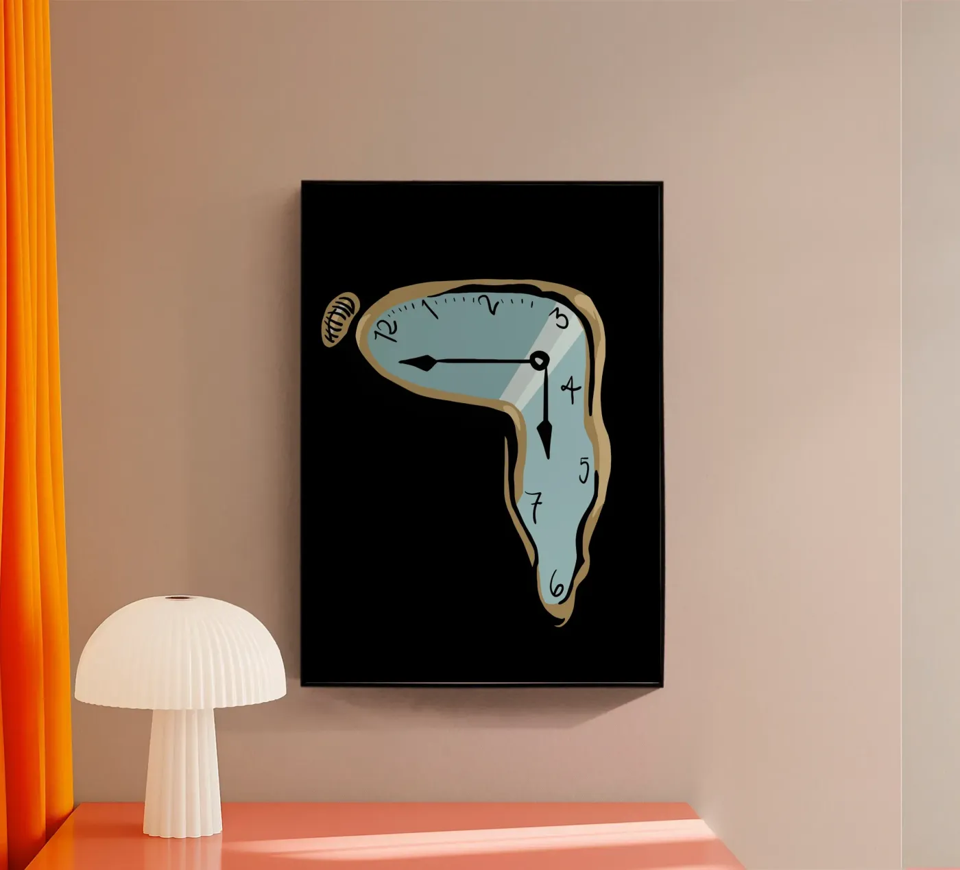 surrealist clock Acryl-Glas von vintageshop