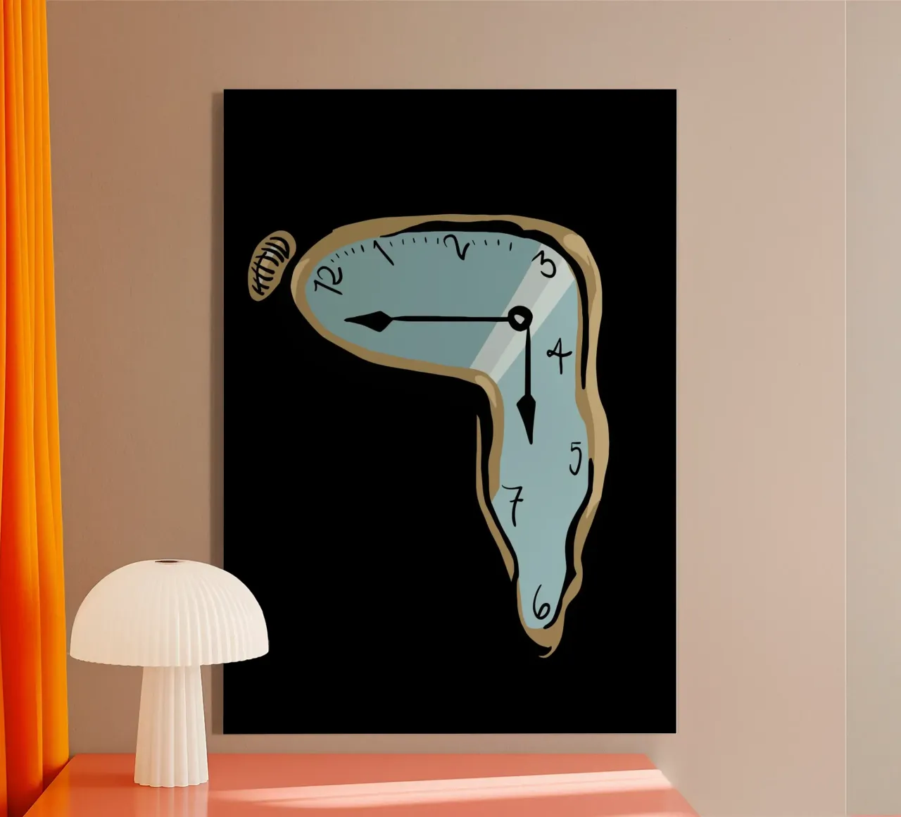 surrealist clock plexiglass da vintageshop