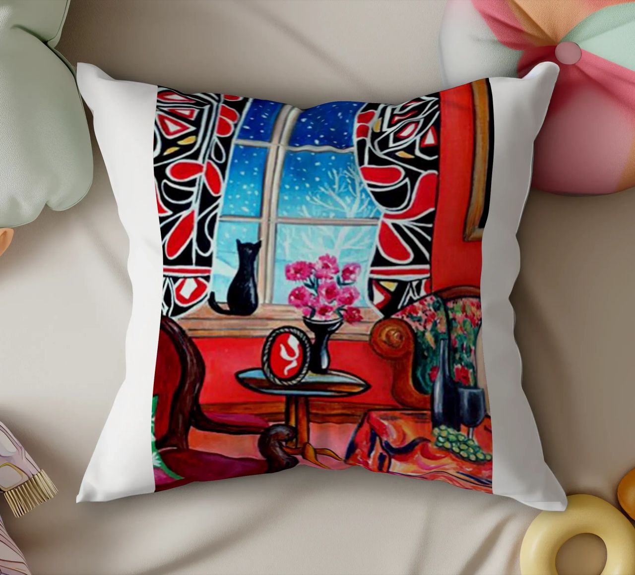 construction dans la maison rouge esthétique coussin de uklik sell