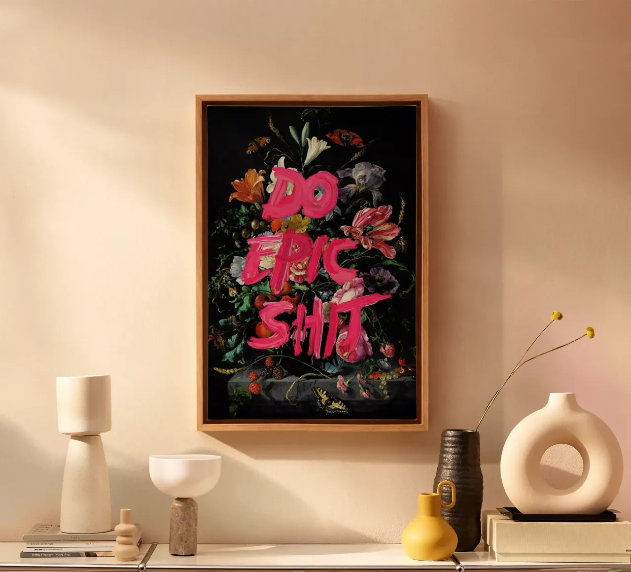 Do Epic Shit canvas met Baklijst van Jonas Loose