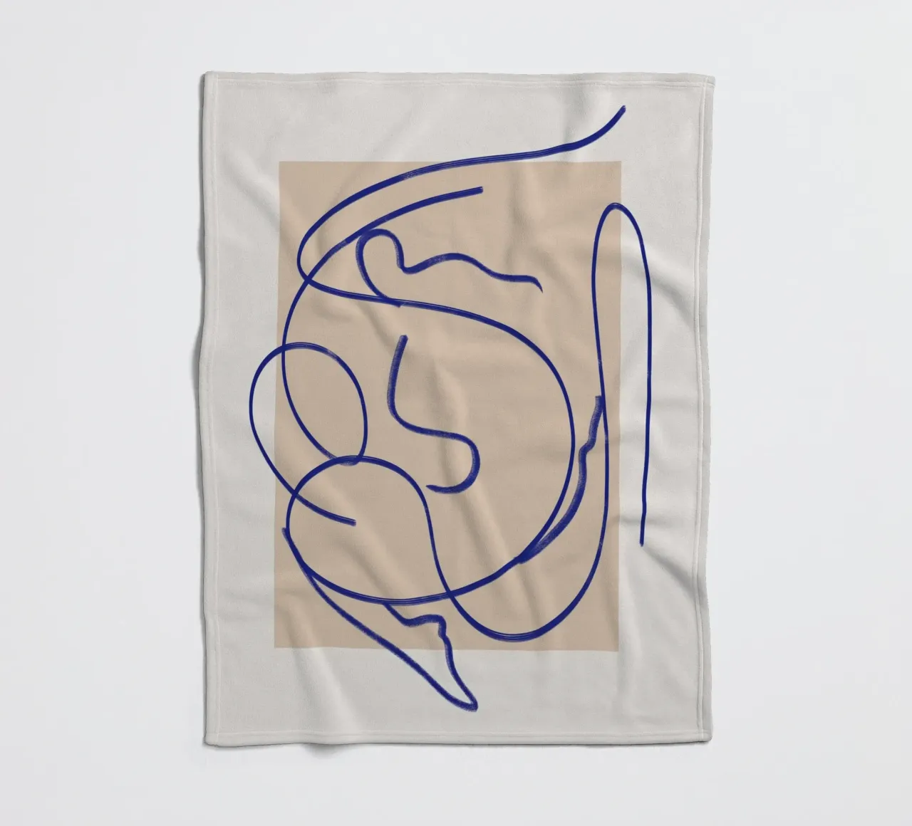 Line art abstract figurative 02 fleece blanket by Little Dean