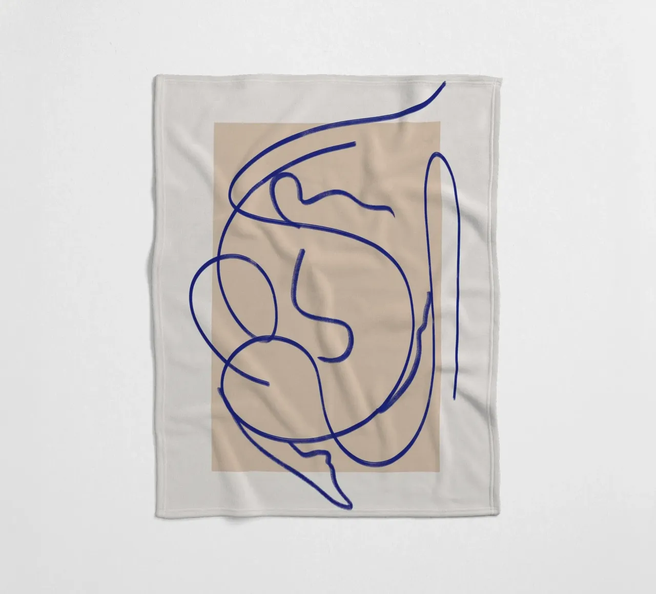 Line art abstract figurative 02 fleece blanket by Little Dean