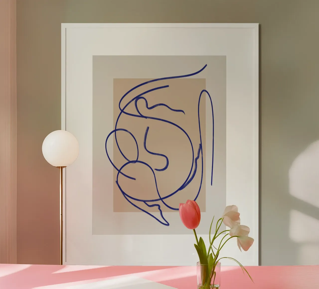 Line art astratto figurativo 02 poster da Little Dean