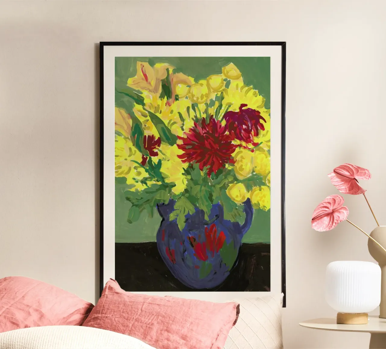 Flowers In A Vintage Vase poster by Sonia Brittain