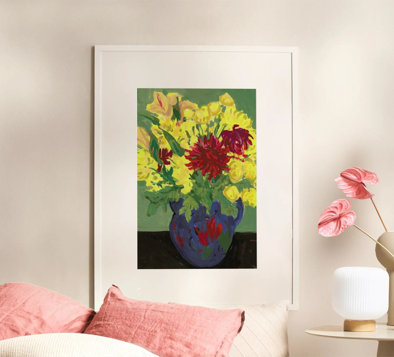 Flowers In A Vintage Vase poster by Sonia Brittain