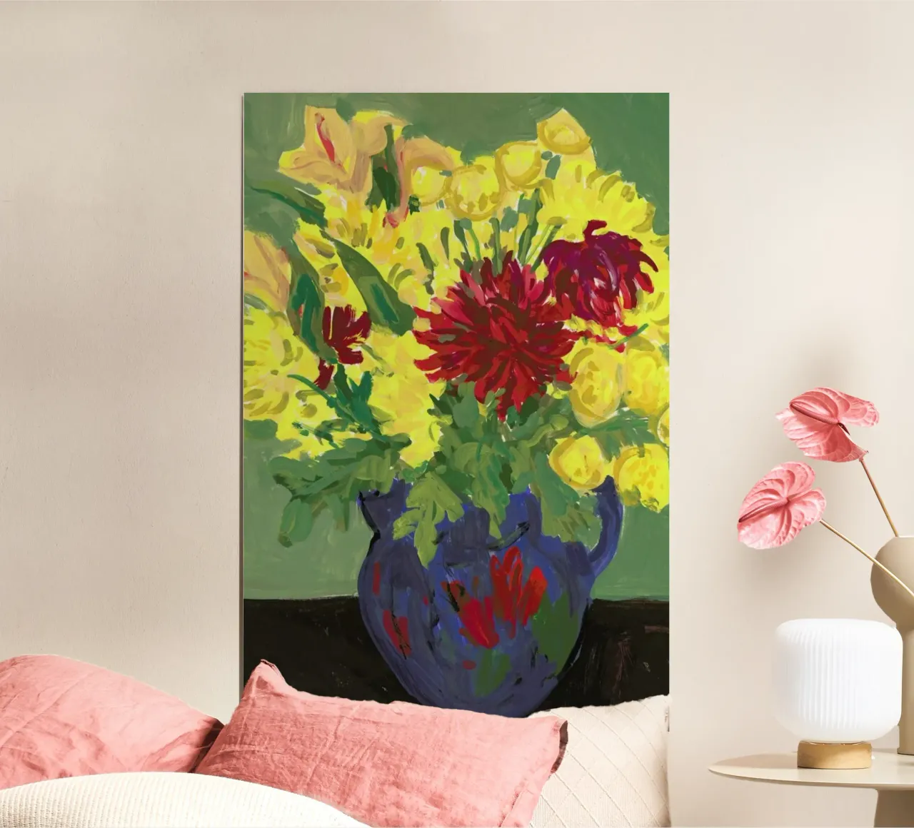 Flowers In A Vintage Vase poster by Sonia Brittain