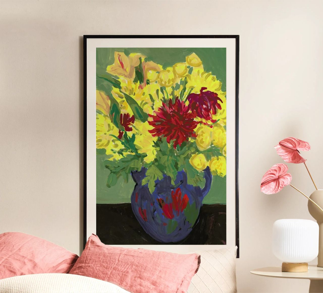 Flowers In A Vintage Vase poster by Sonia Brittain