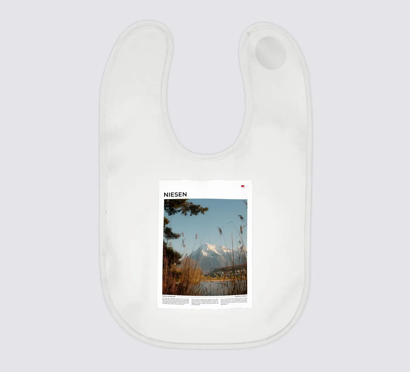 Niesen: Typography baby bib by FujiType