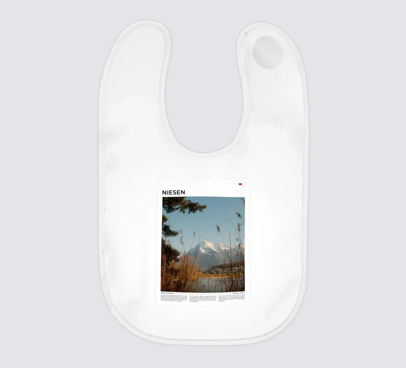 Niesen: Typography baby bib by FujiType