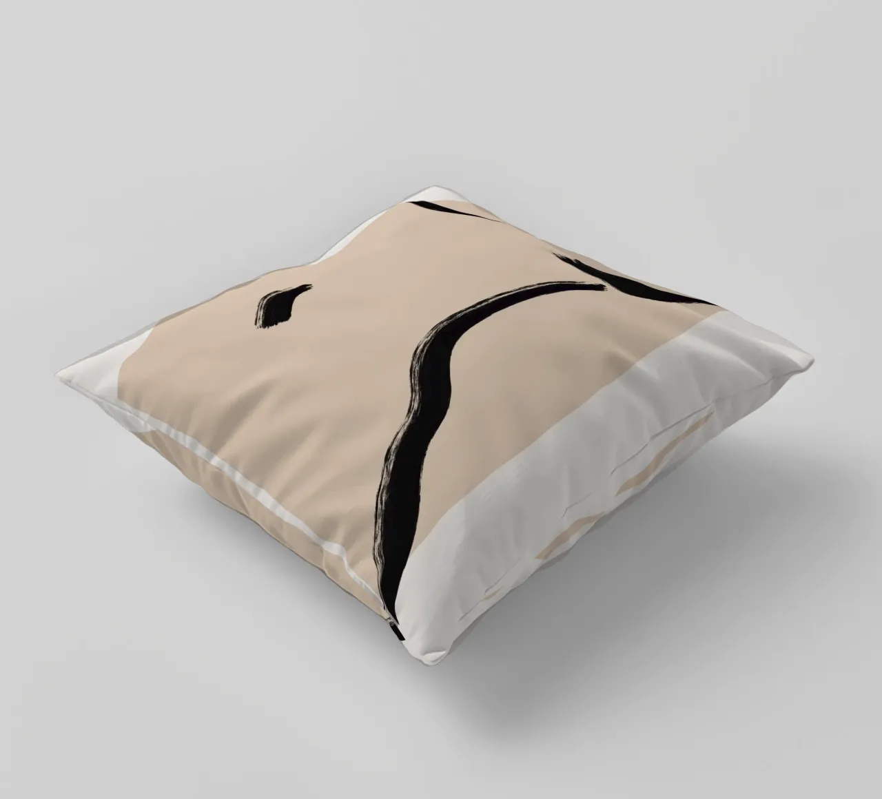Line art abstract figurative 04 decorative cushion by Little Dean