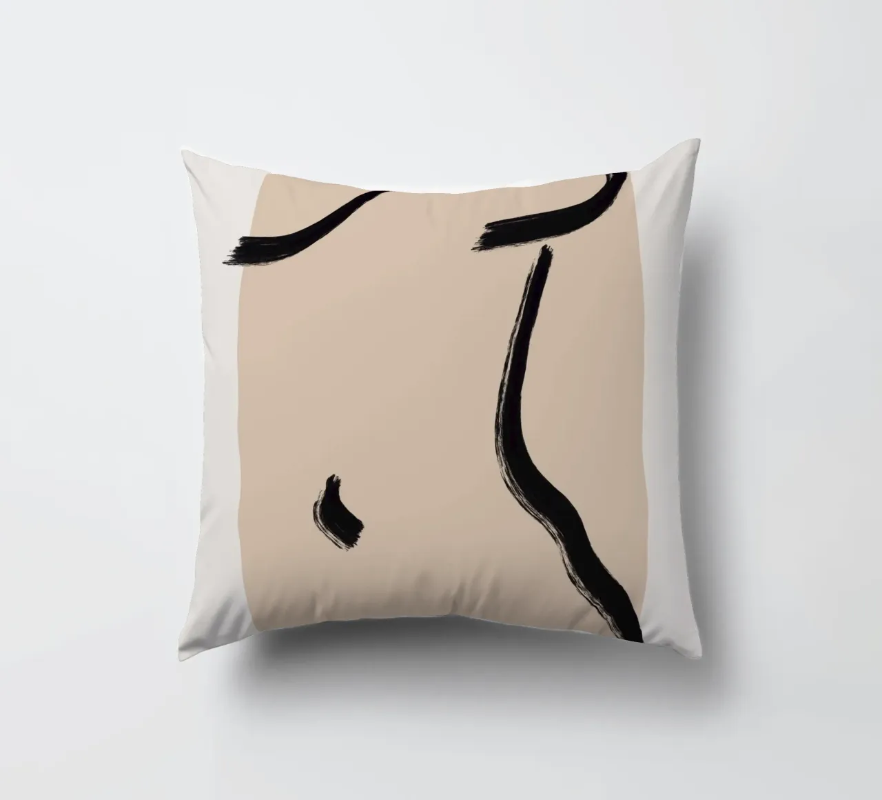 Line art abstract figurative 04 decorative cushion by Little Dean