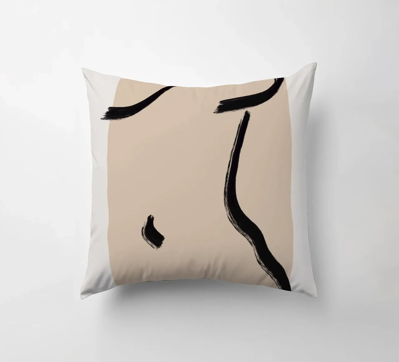 Line art abstract figurative 04 decorative cushion by Little Dean
