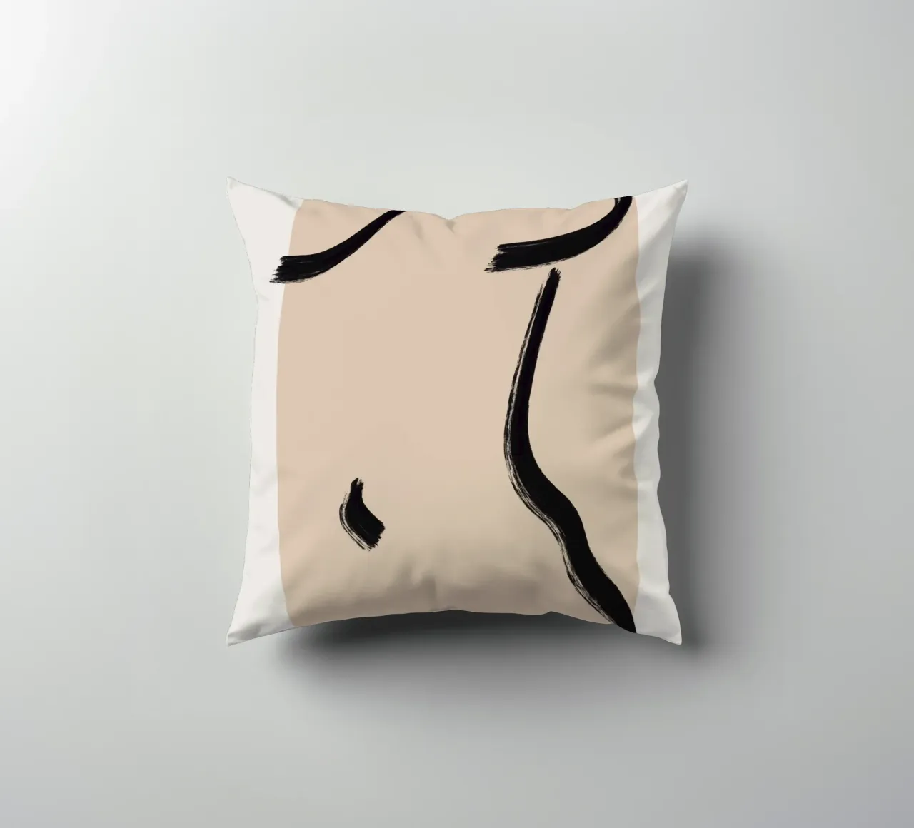 Line art abstract figurative 04 decorative cushion by Little Dean