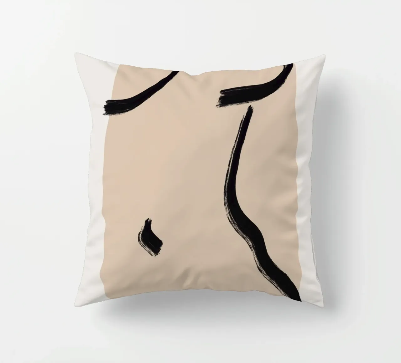 Line art abstract figurative 04 decorative cushion by Little Dean