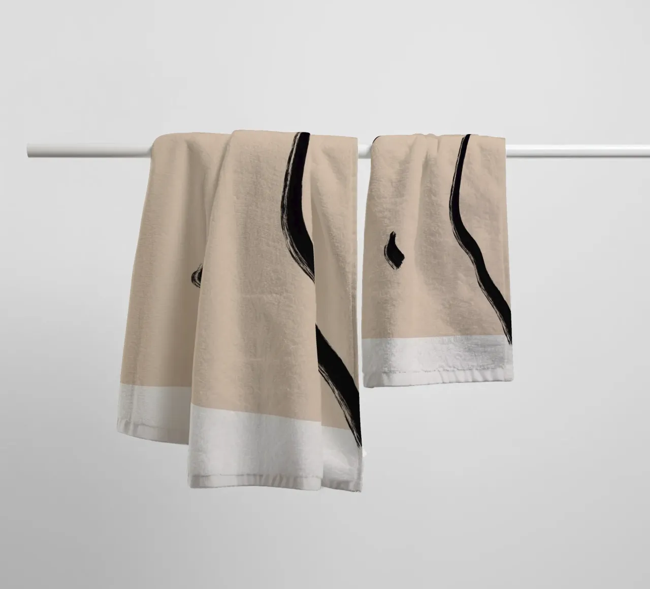 Line art abstract figurative 04 towel by Little Dean
