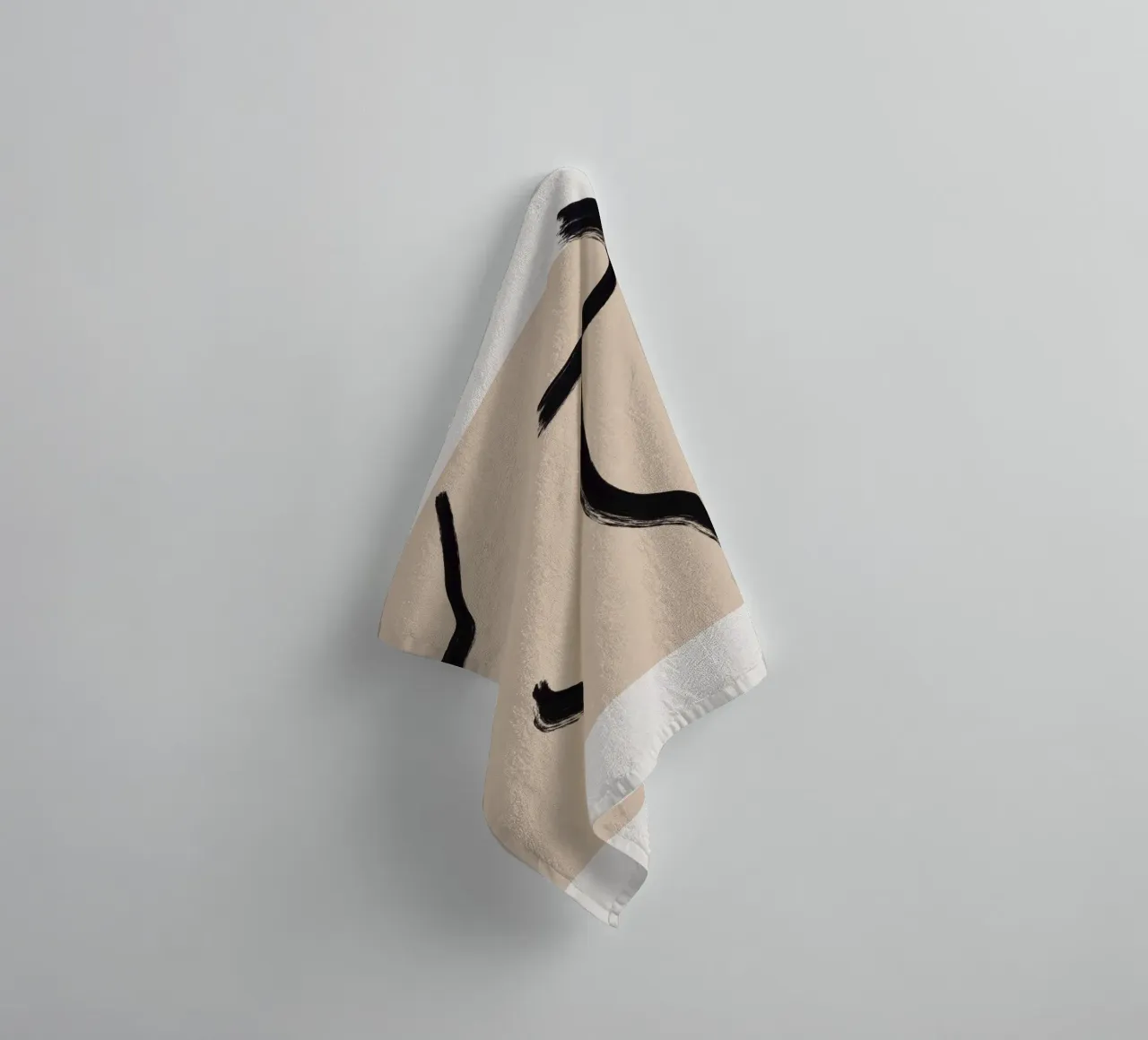 Line art abstract figurative 04 towel by Little Dean