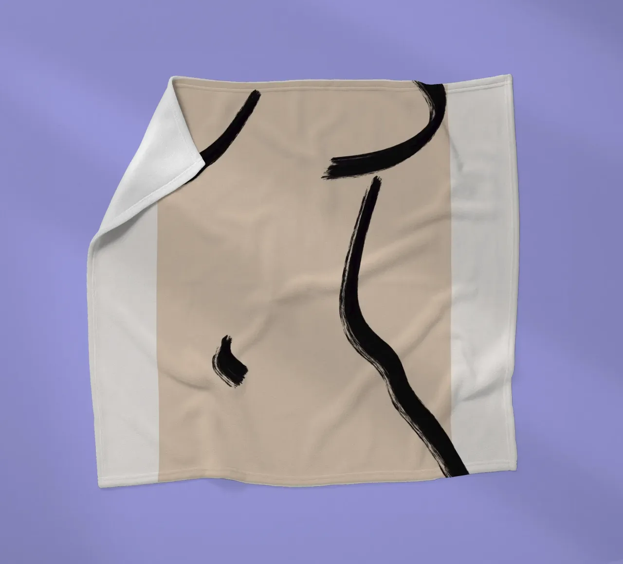 Line art abstract figurative 04 fleece blanket by Little Dean