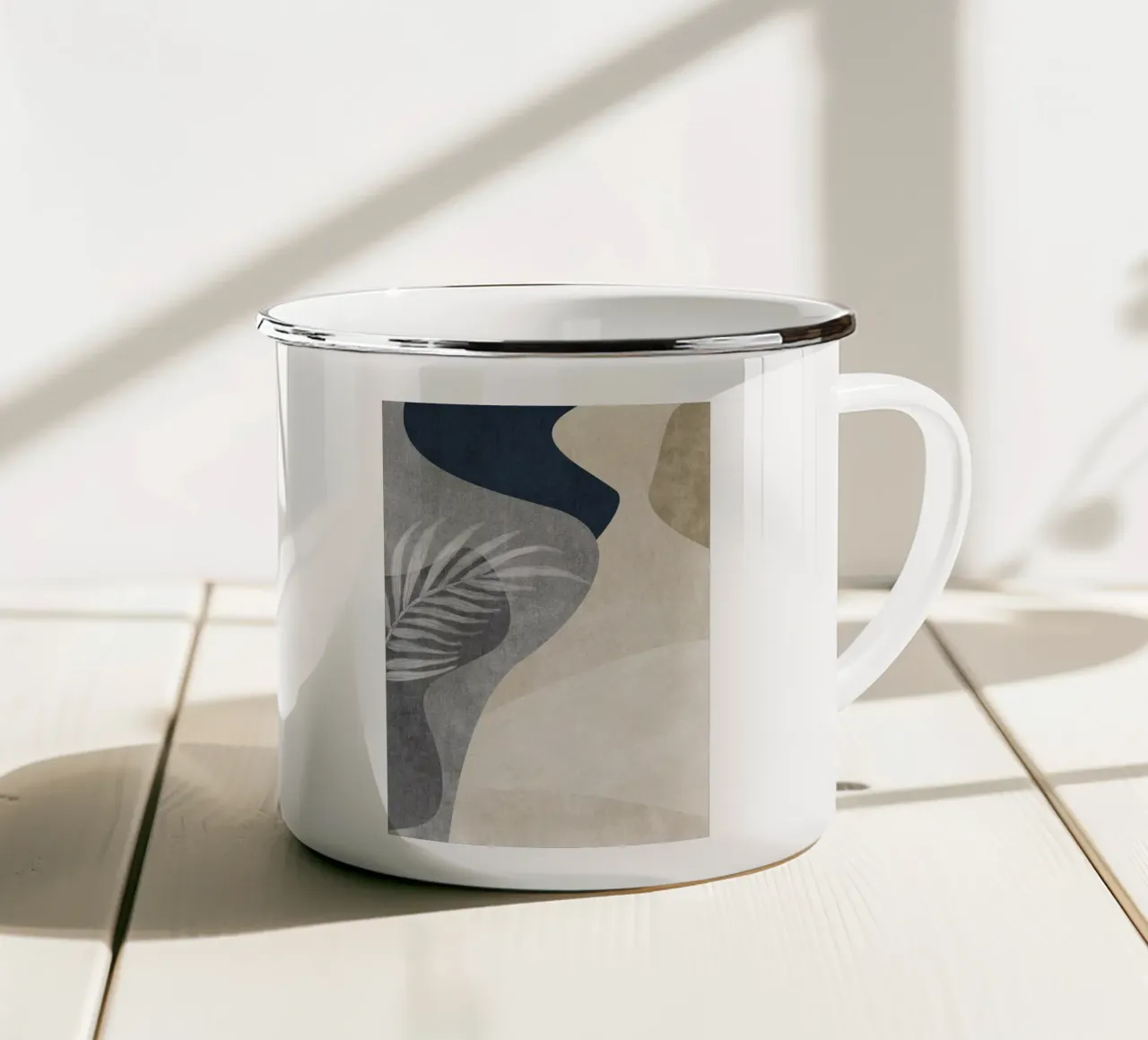abstract shapes and sheet emaille mok van vintageshop