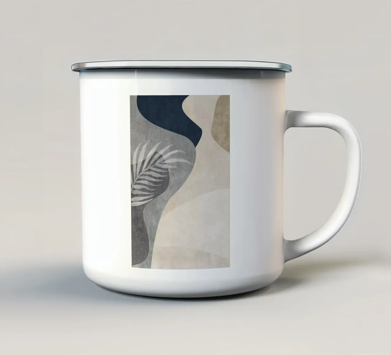 abstract shapes and sheet emaille mok van vintageshop